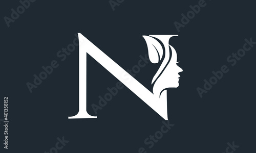 N logo with face and white color