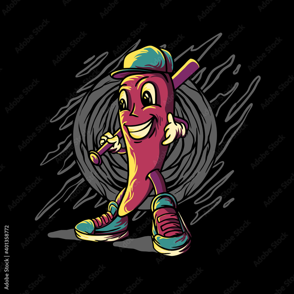 chili gangster cartoon character illustration chili gangster cartoon character illustration