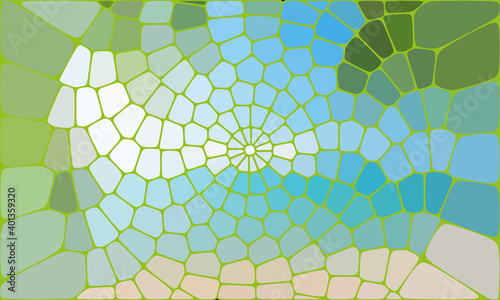 Organic Irregular Rounded Jumble Shapes, Stones. Abstract Geometric Background Design. Vector Blue and Green Pattern.