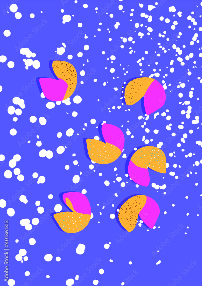 fortune cookies in glaze on a lilac background. Valentine's Day. fortune cookies in glaze on a lilac background. Valentine's Day.