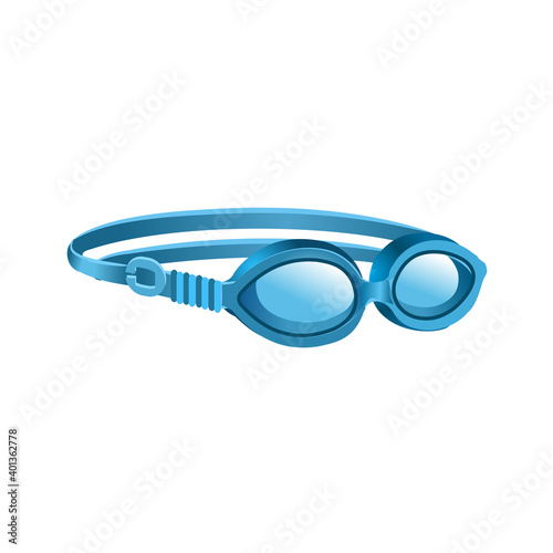 Professional goggles for swimming isolated on white background. Vector illustration