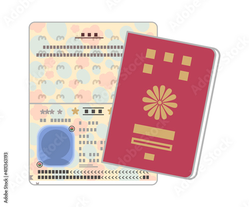 パスポートのイラストのセット 表紙 中面 シンプルなタッチ Stock Vector Adobe Stock