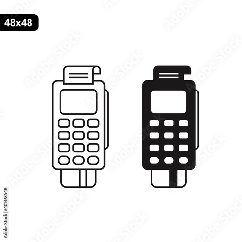 Set of Terminal icon in line style. Editable stroke. Vector icon
