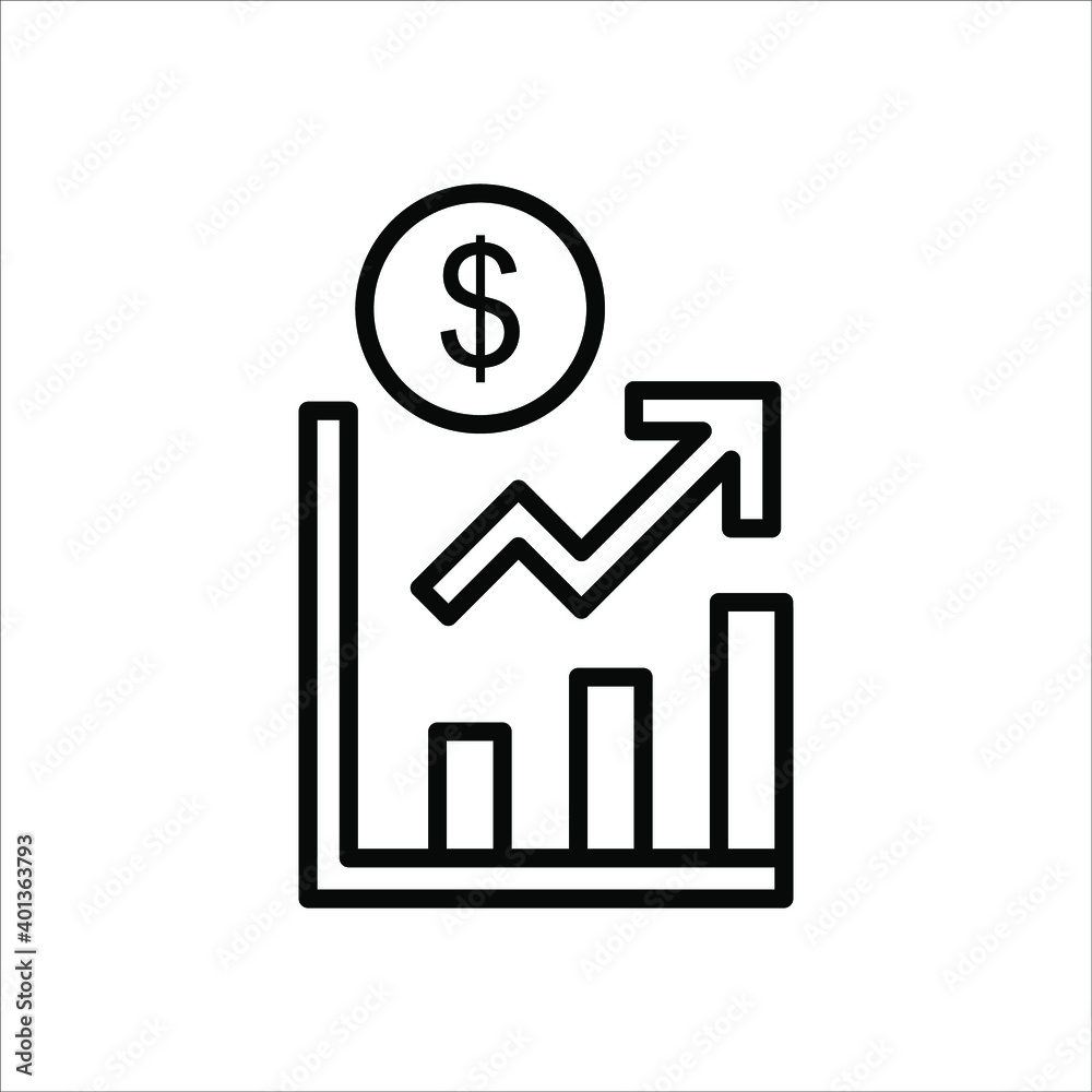 increase money growth icon on white background. vector eps 10 increase money growth icon on white background. vector eps 10