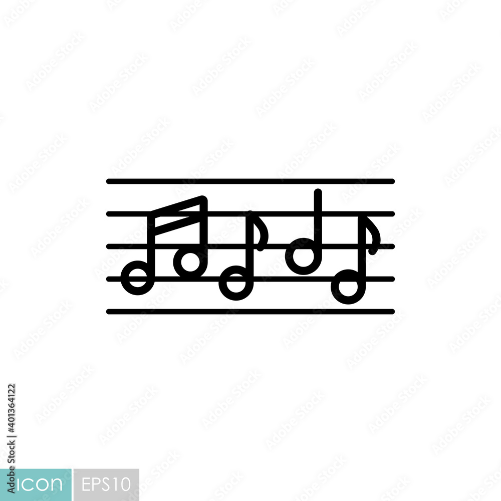 Stave and music notes vector icon