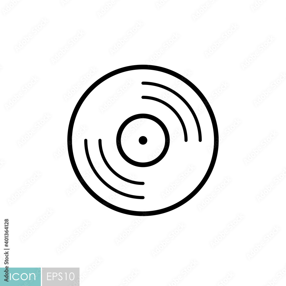 Vinyl record, lp record vector icon