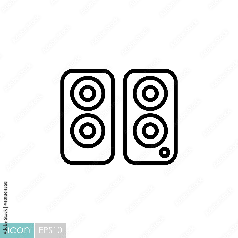 Two acoustic speaker vector flat icon Two acoustic speaker vector flat icon