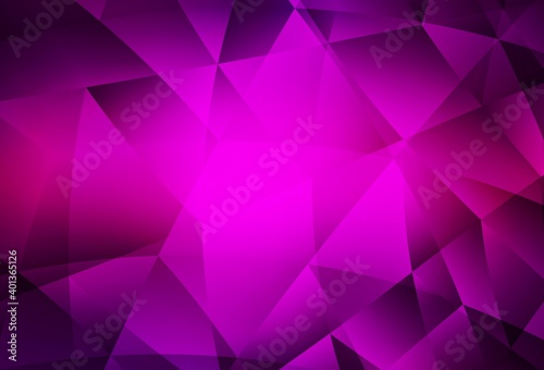 Dark Purple vector gradient triangles texture.