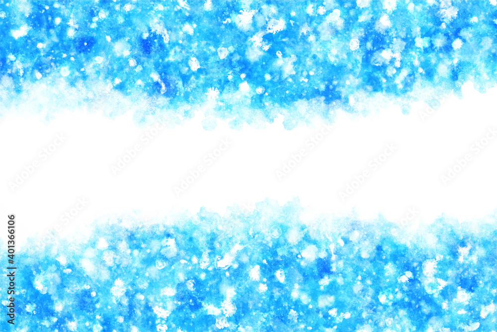 氷 雪 ブルー 冬 水彩 背景
