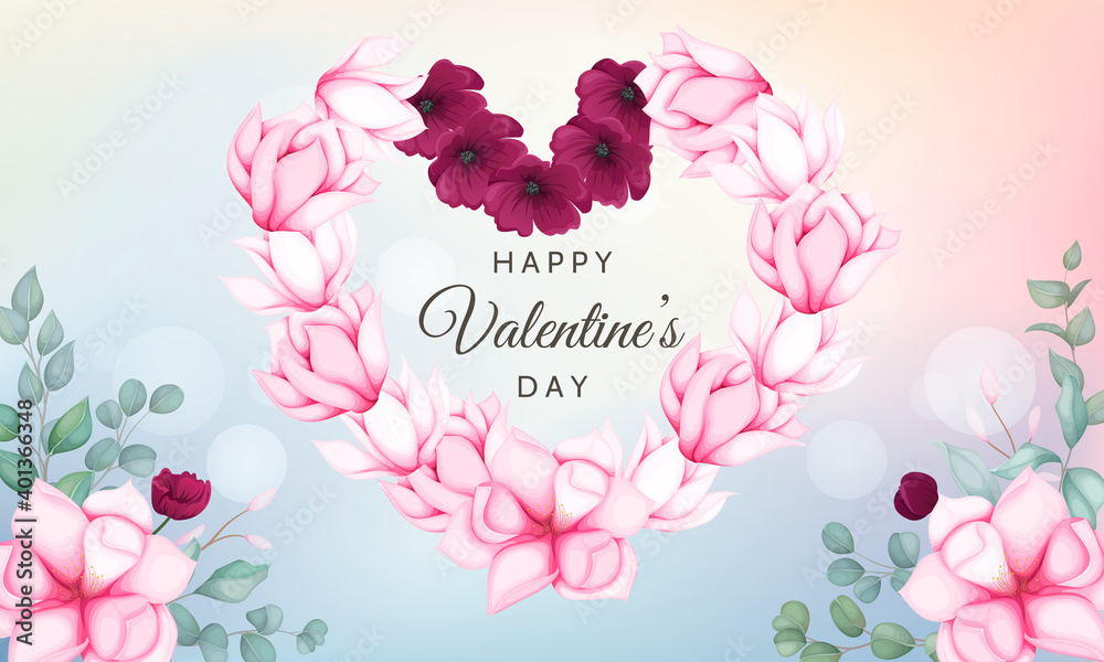 Valentine's day background with beautiful floral