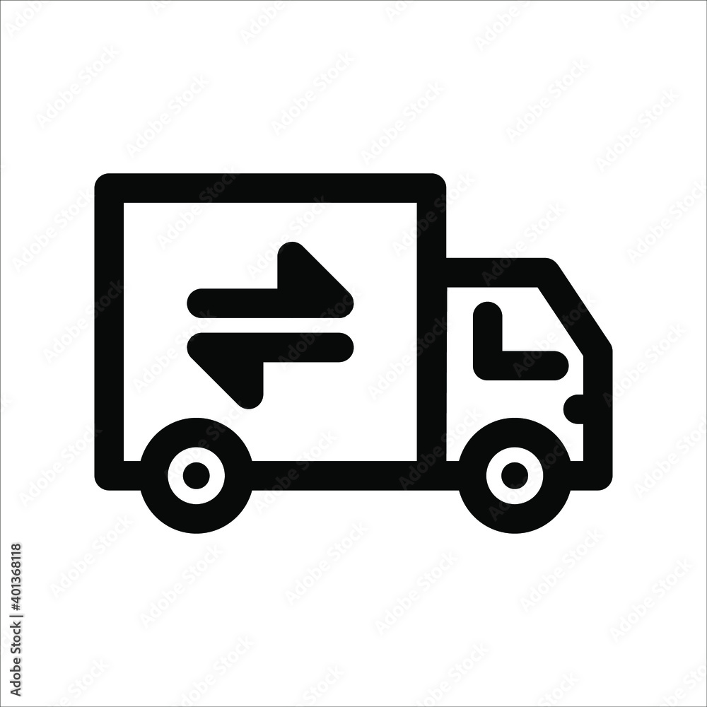 fast delivery truck icon, express delivery, quick move, line symbol on white background fast delivery truck icon, express delivery, quick move, line symbol on white background