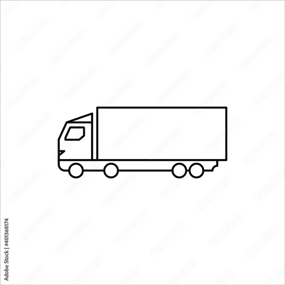 fast delivery truck icon, express delivery, quick move, line symbol on white background fast delivery truck icon, express delivery, quick move, line symbol on white background