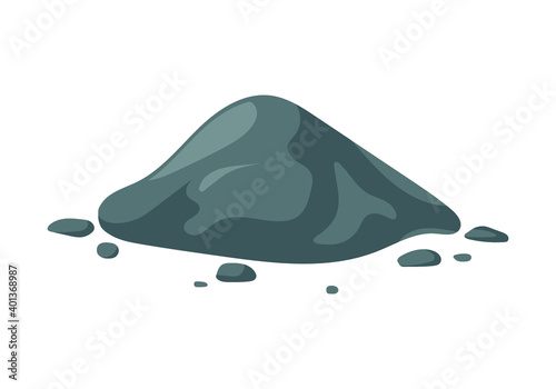Isometric vector illustration cement pile isolated on white background. Heap of cement colorful vector icon. Cement pile in flat cartoon style. Construction and building material.