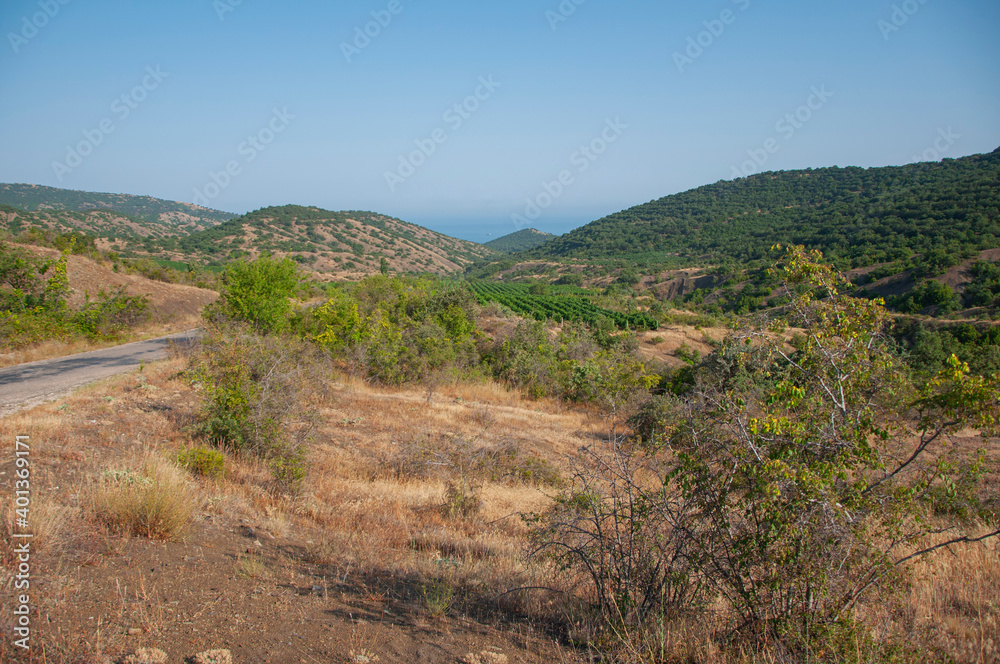 View of the mountains near Sudak in the Crimea View of the mountains near Sudak in the Crimea
