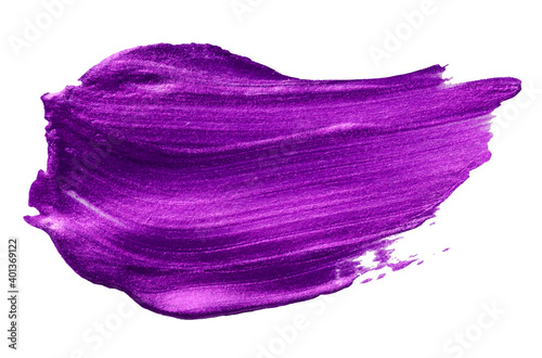 Vector purple metallic paint texture isolated on white - acrylic brush stroke element for Your design