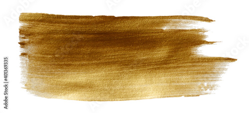 Vector golden glitter paint texture isolated on white - acrylic brush stroke element for Your design 2