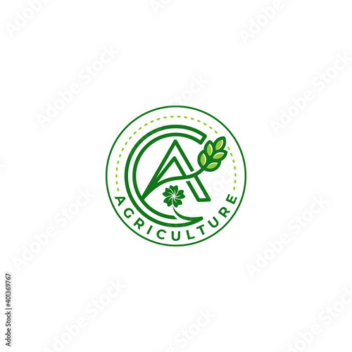 Agriculture logo design with letter CA