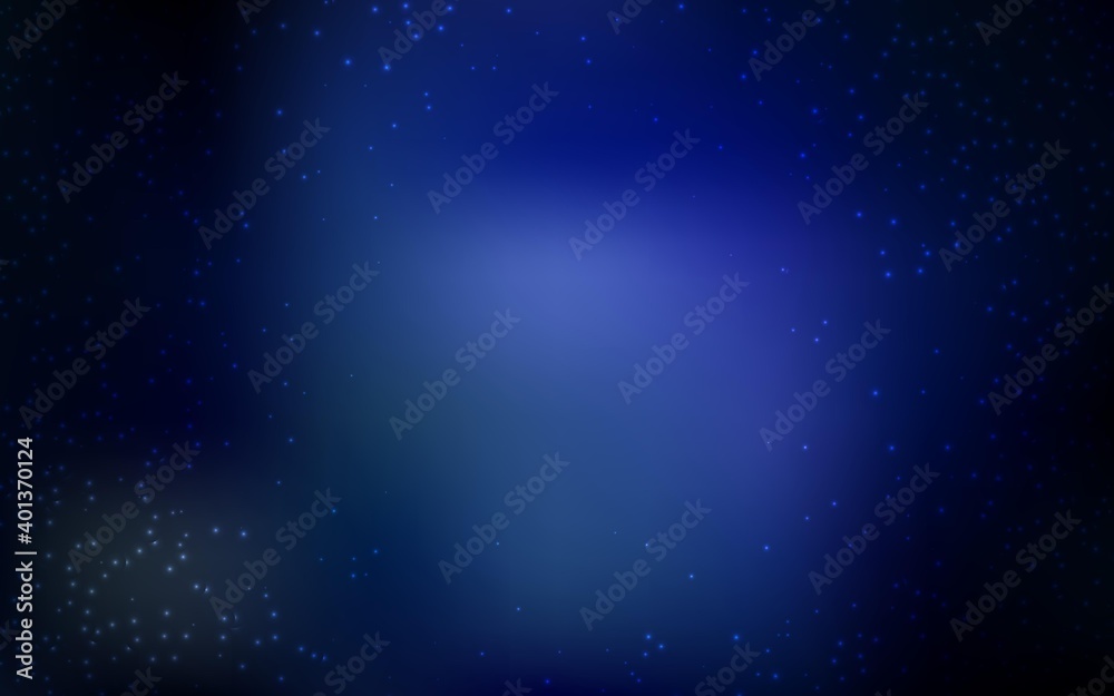 Dark BLUE vector layout with cosmic stars. Shining illustration with sky stars on abstract template. Pattern for astrology websites.
