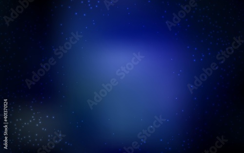 Dark BLUE vector layout with cosmic stars. Shining illustration with sky stars on abstract template. Pattern for astrology websites.
