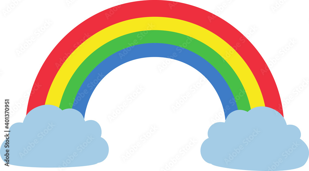 Rainbow with clouds cute clipart for kids. Rainbow with clouds cute clipart for kids.