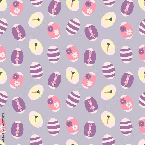 vector seamless pattern with eggs for Easter on a background