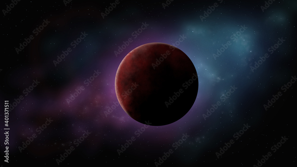 Red Planet Space realistic art style wallpaper background design cartoon and game design Mars alien world space exploration future mission, solar system, moon wonderful world