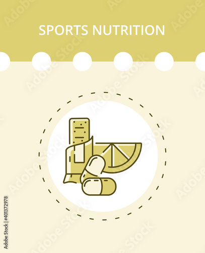 Sports nutrition icon. Protein. Simple illustration in flat style.