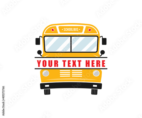 School Bus SVG, School Bus Monogram, School Bus Clipart, School Bus Vector Illustration