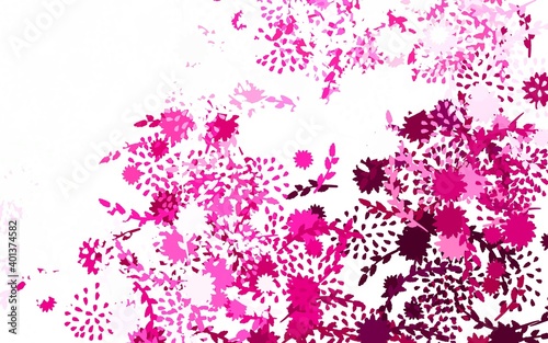 Light Pink vector abstract background with flowers