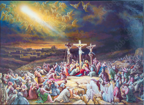 Wall Mural the icon representing the crucifixion of Jesus at the Sihastria monastery - Romania 20