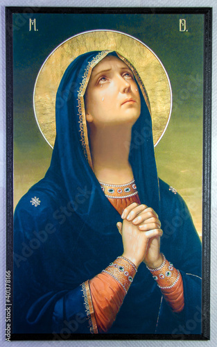 Canvas Print the icon of the Mother of God weeping at the Sihastria monastery - Romania 20