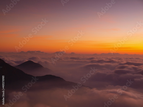 mountains with cloud sea in the twilight © bellamytheibex