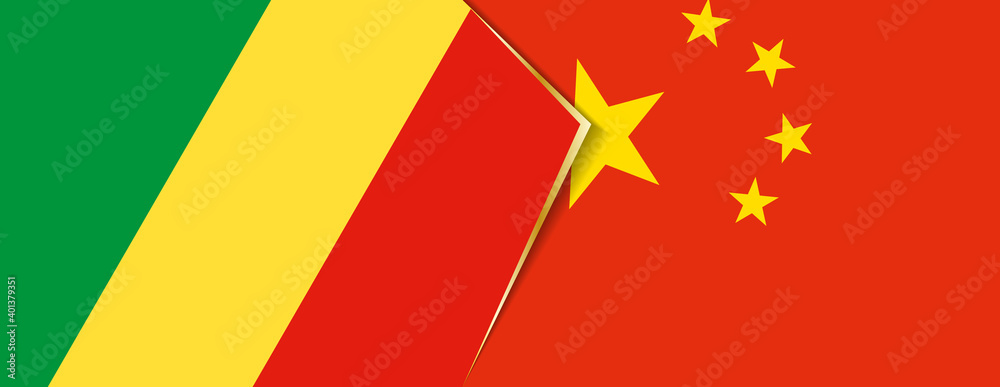 Congo and China flags, two vector flags. Congo and China flags, two vector flags.