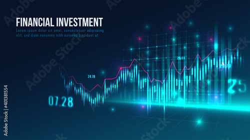 Stock market or forex trading graph in graphic concept suitable for financial investment or Economic trends business idea and all art work design. Abstract finance background. Vector illustration