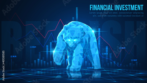 Concept art of Bearish in futuristic idea suitable for Stock Marketing or Financial Investment
