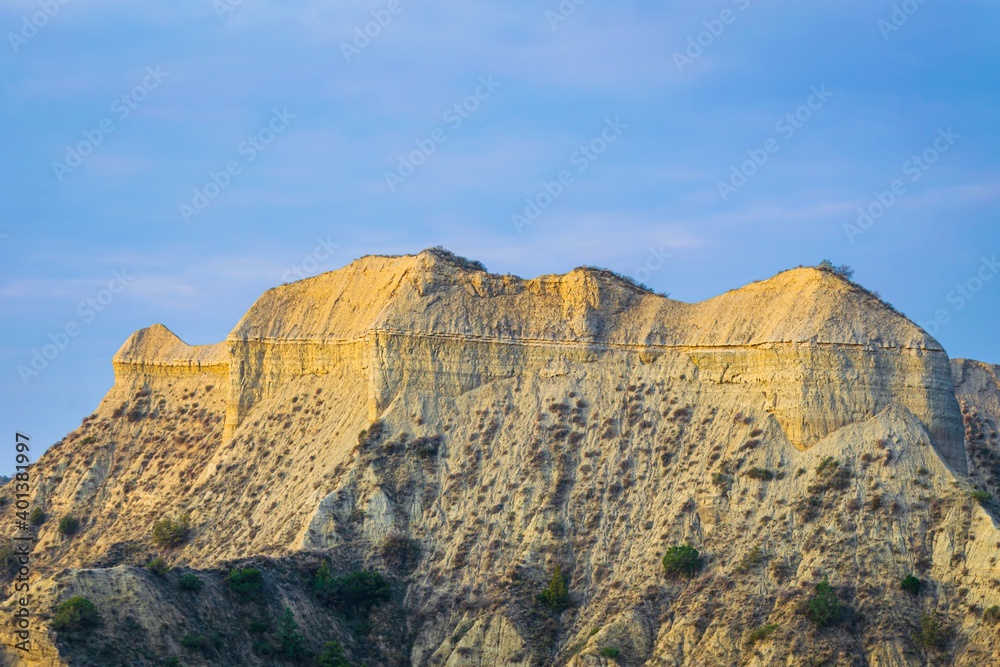 Stunning landscape of colorful cliffs ln VAshlovani nature reserve protected areas