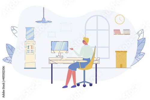 Senior Elegant Woman Sit at Desk with Pc in Office