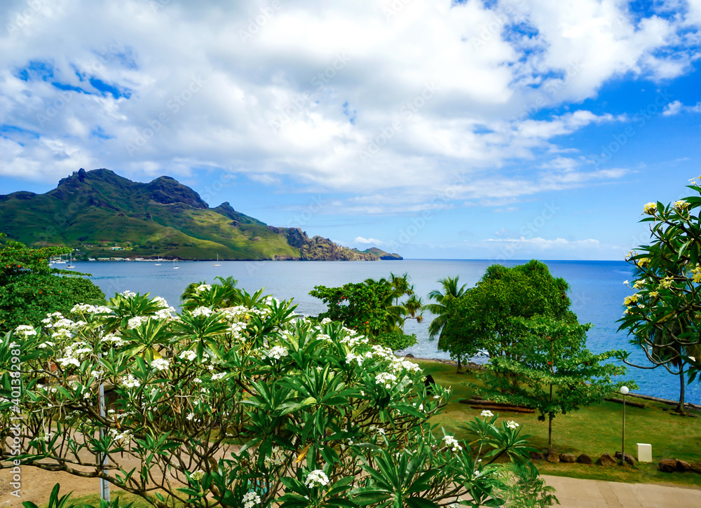 French Polynesia, Marquesas, Landscape on Hiva Oa Island.