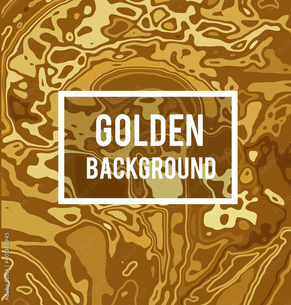 Fototapeta premium Golden vector background in marble ink style