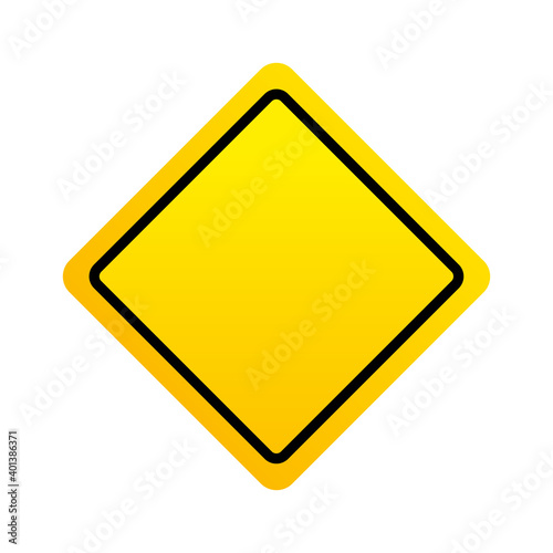 Yellow road sign icon. Transportation safety empty symbol. Vector isolated on white Free Download Yellow road sign icon. Transportation safety empty symbol. Vector isolated on white - GFXLoad