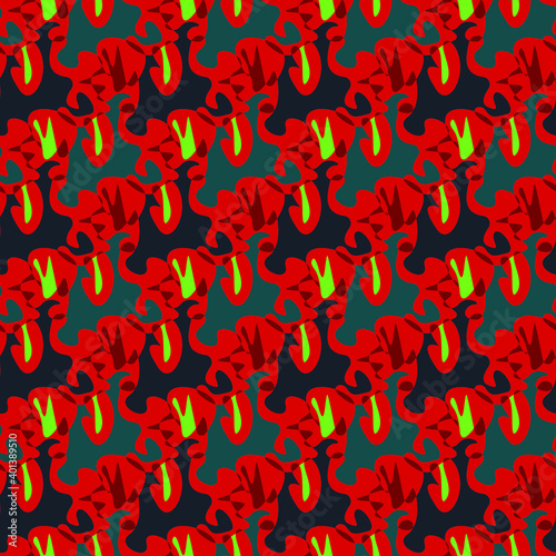 Seamless pattern with colorful abstract repeat shapes 