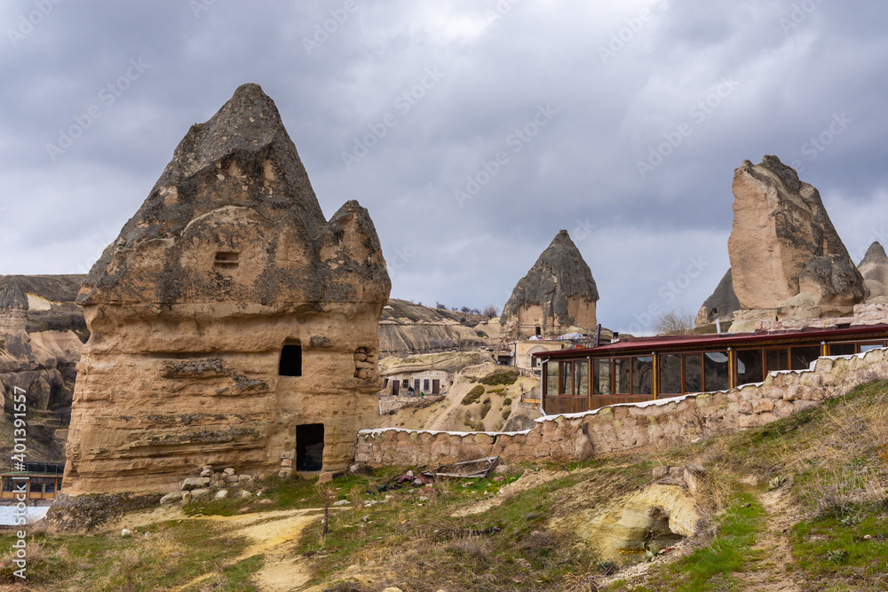 View of Goreme town in Cappadocia, Central Anatolia,Turkey View of Goreme town in Cappadocia, Central Anatolia,Turkey