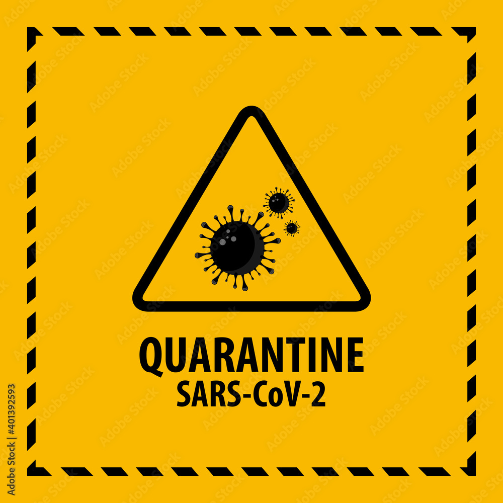 Warning coronavirus sign. Warning coronavirus sign.