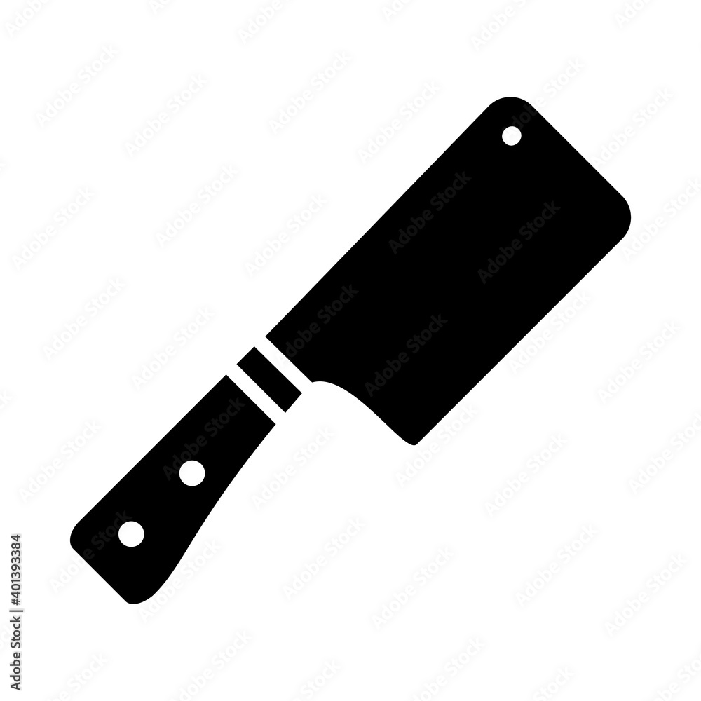 kitchen elements design, cleaver knife icon, silhouette style kitchen elements design, cleaver knife icon, silhouette style