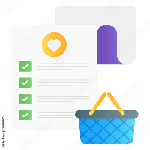 
Star on paper, wishlist vector in gradient design 
