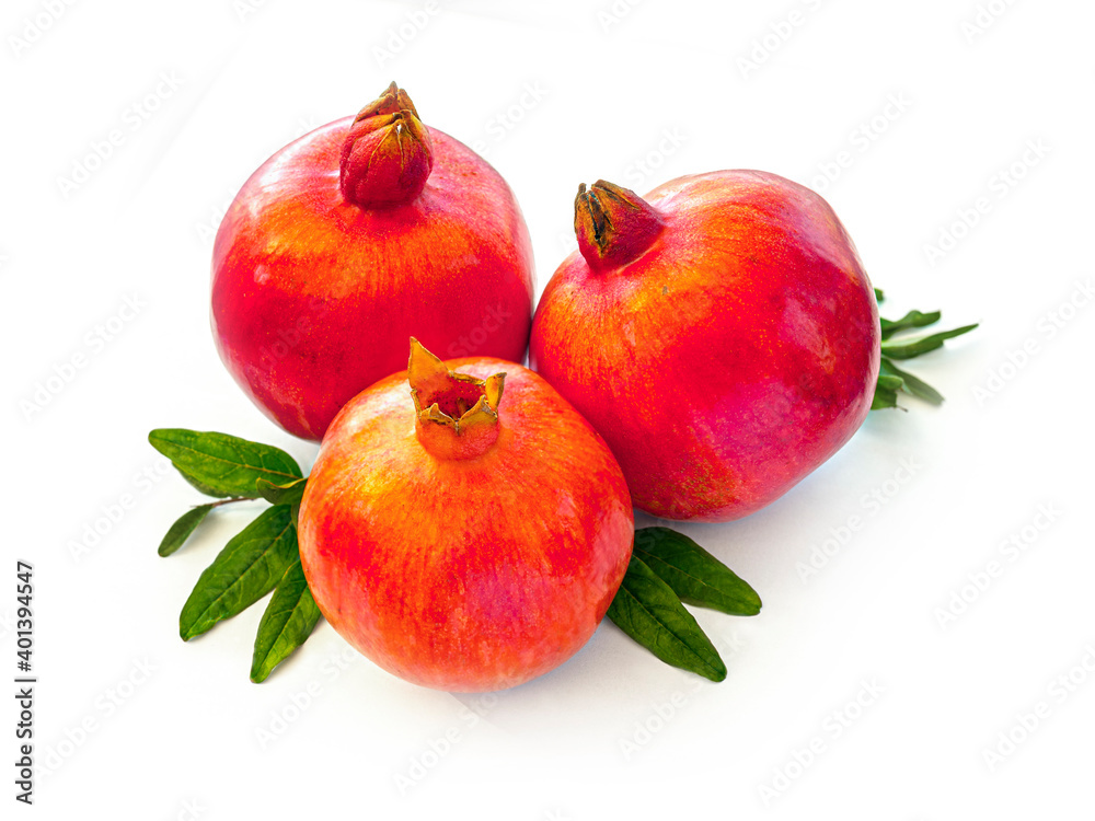 Pomegranate garnet fruit isolated on white Pomegranate garnet fruit isolated on white
