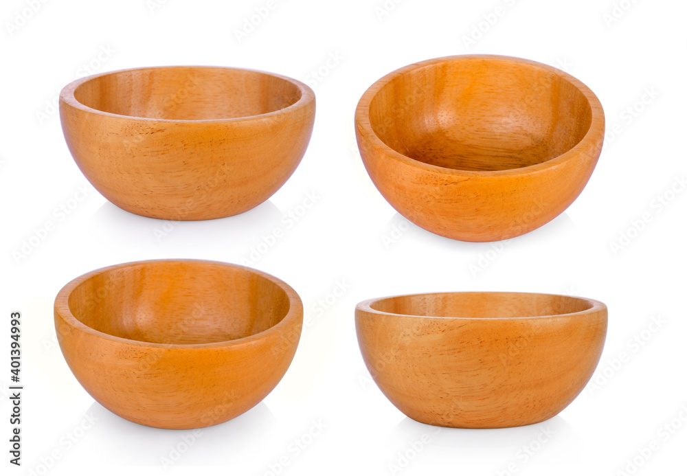 empty wood bowl on white empty wood bowl on white