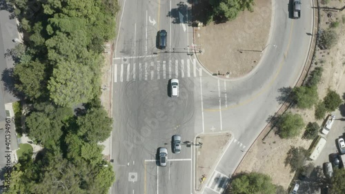 Silver car on Mulholland Drive. photo