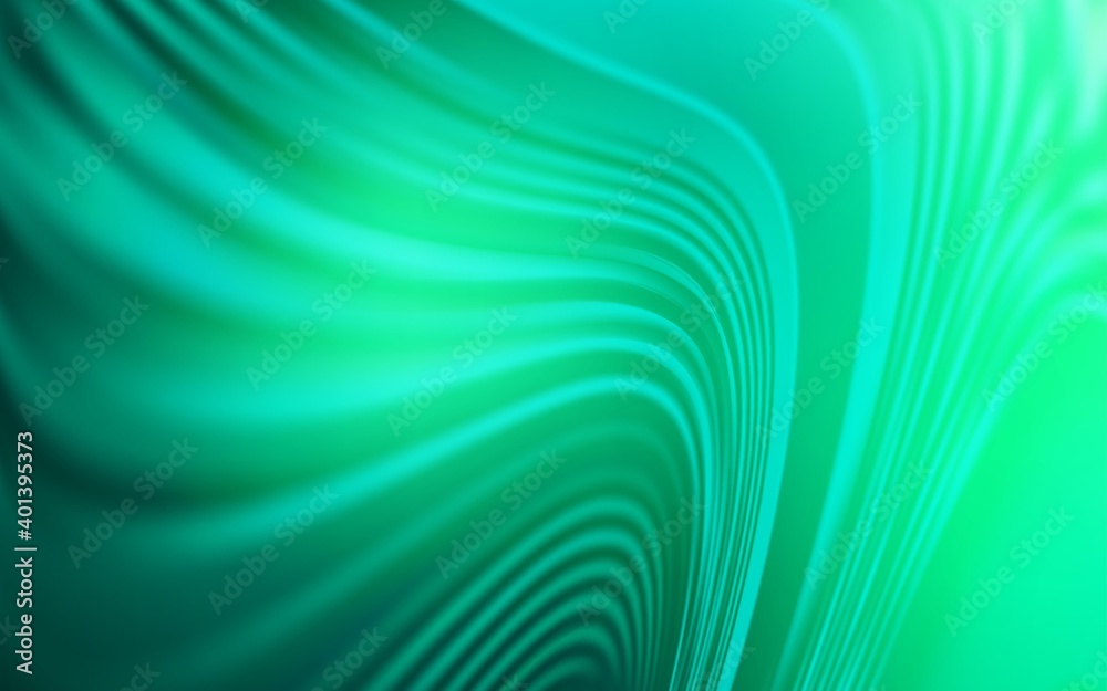 Fototapeta premium Light Green vector texture with wry lines. A shining illustration, which consists of curved lines. Colorful wave pattern for your design.
