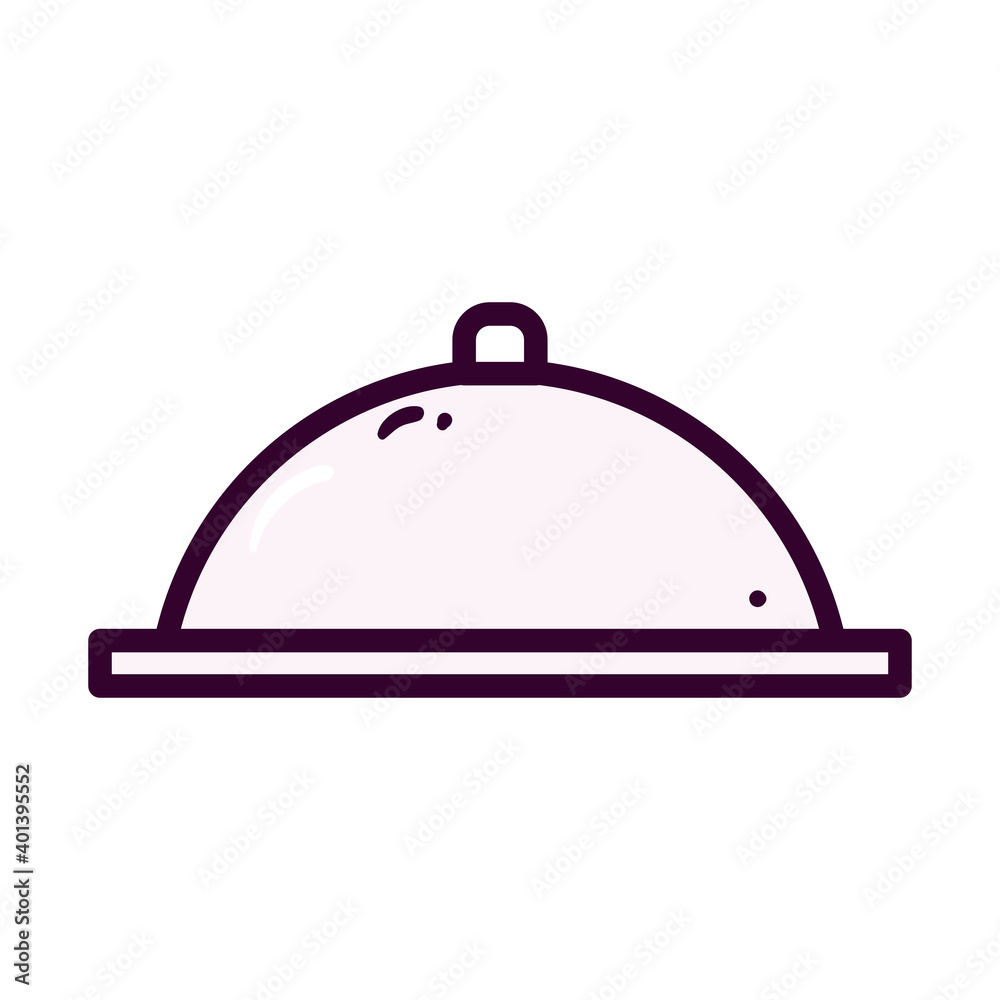 platter line and fill style icon vector design platter line and fill style icon vector design